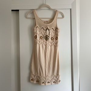 Free people cream mini dress